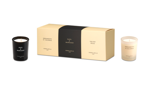 Kerzenset 70gr. Bergamatto di Calabria ; Basil & Mandarin ; Velvet Wood