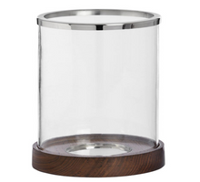 Laden Sie das Bild in den Galerie-Viewer, FA Windlicht Natur Holz und Glas