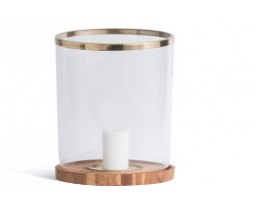 FA Windlicht Natur Holz und Glas